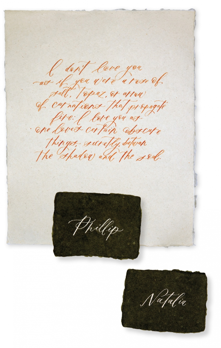 Calligraphy samples from Oh Honey Paper Co.