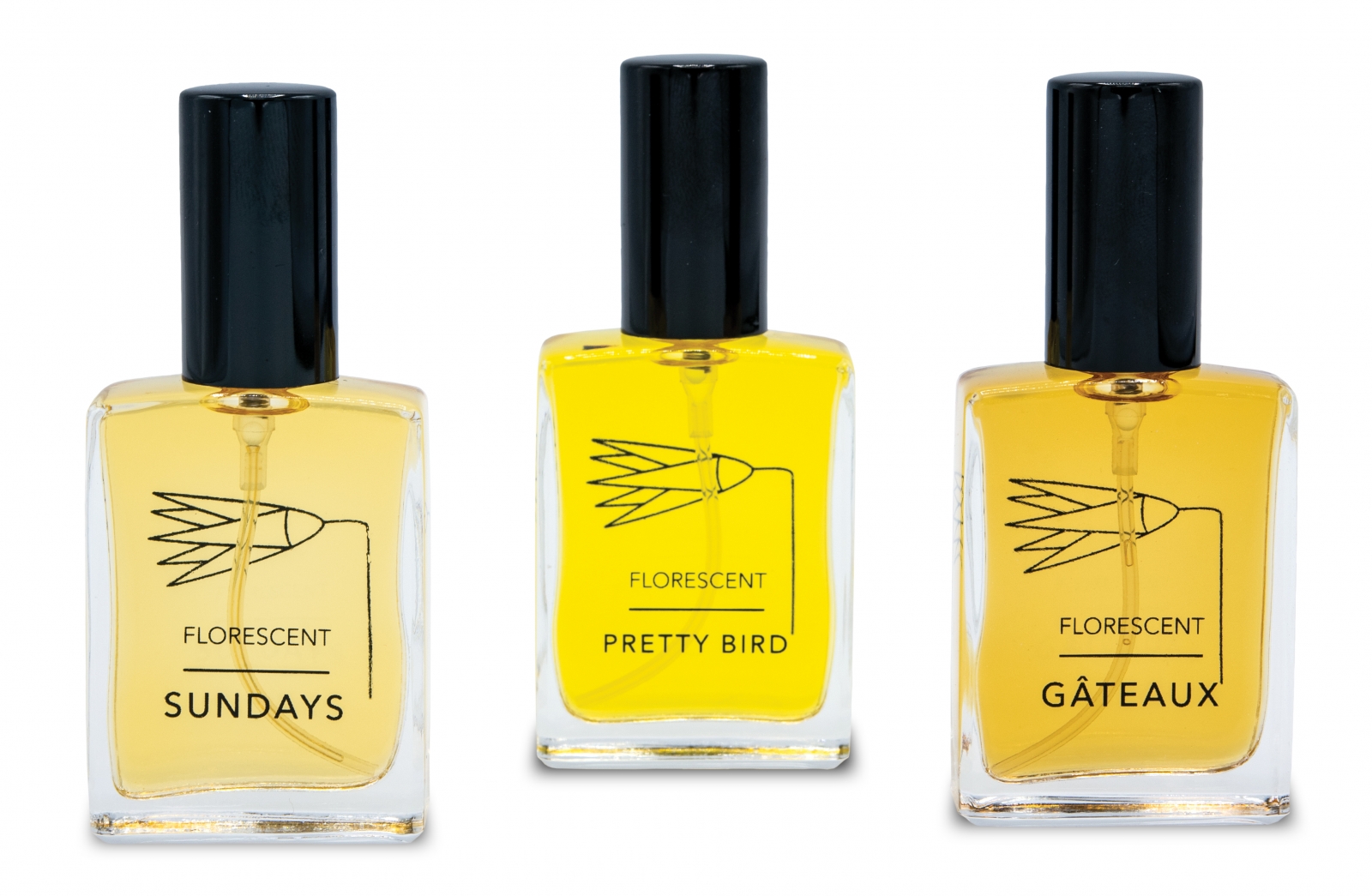From Florescent “Sundays,” “Pretty Bird” and “Gâteaux” botanical perfumes, $79 each