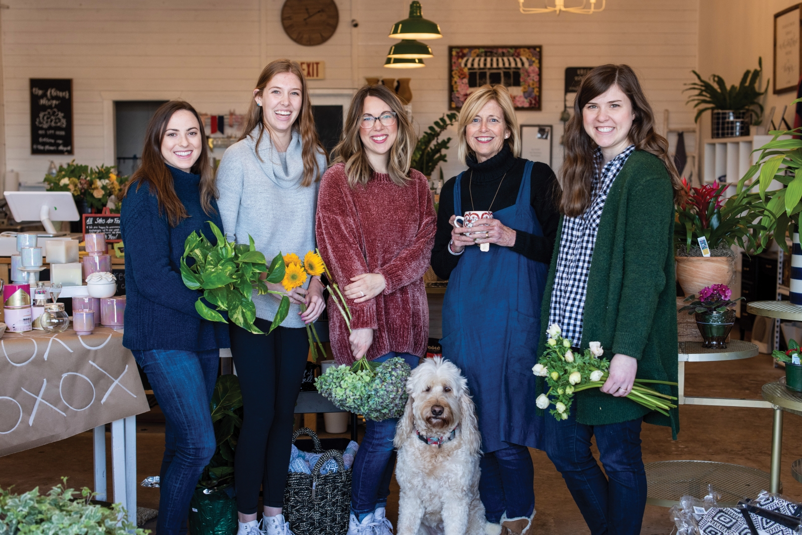 The Flower Shop staff, including Lori Wright (second from right)