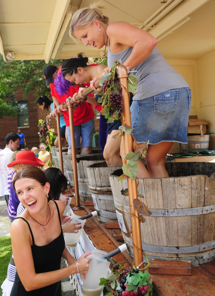 The GrapeStomp is part of the Southwest’s largest wine festival in Grapevine. Photo courtesy Grapevine CVB