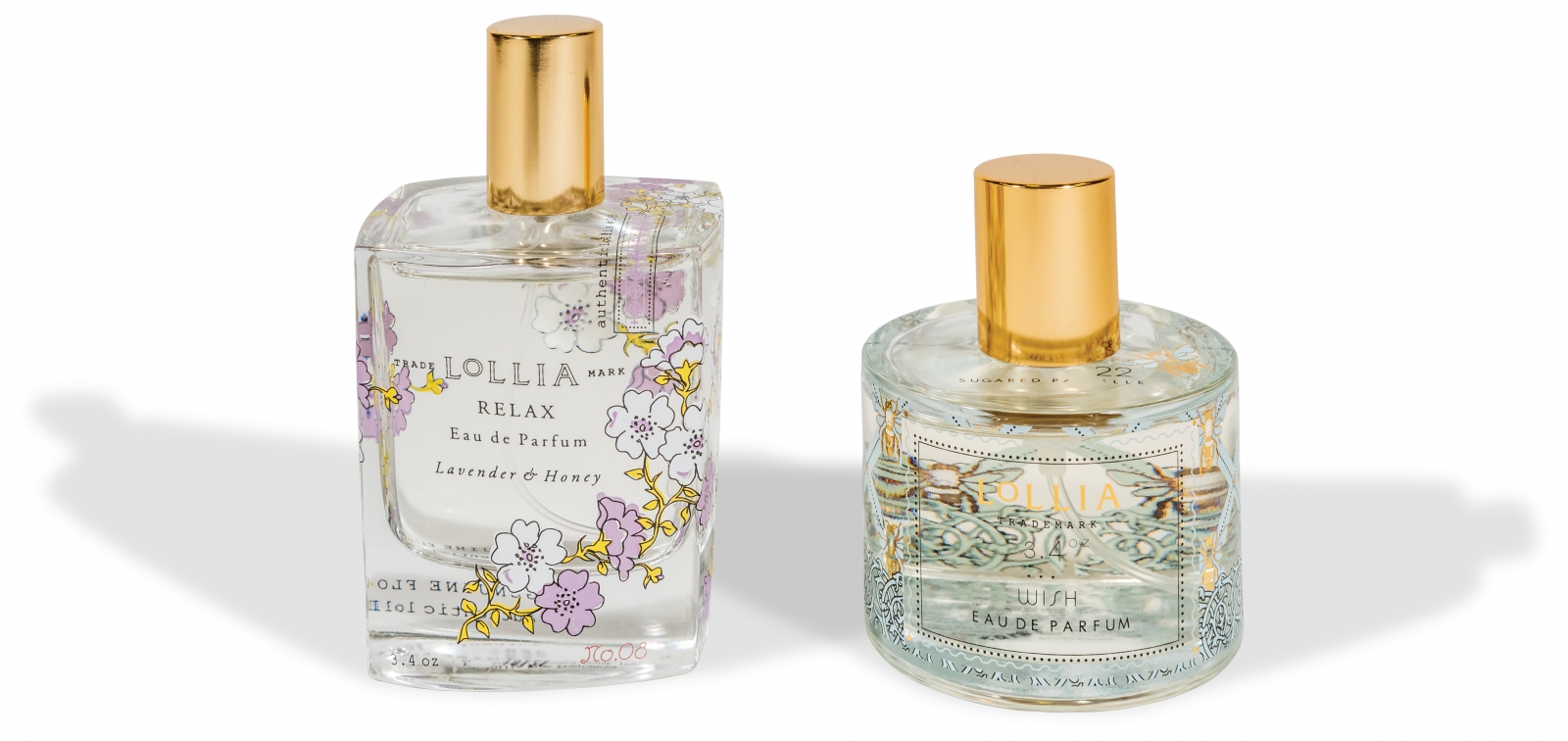 From Christmas Expressions Lollia “Wish” no. 22 Eau de Parfum, $60; Lollia “Relax” no. 8 Eau de Parfum, $60