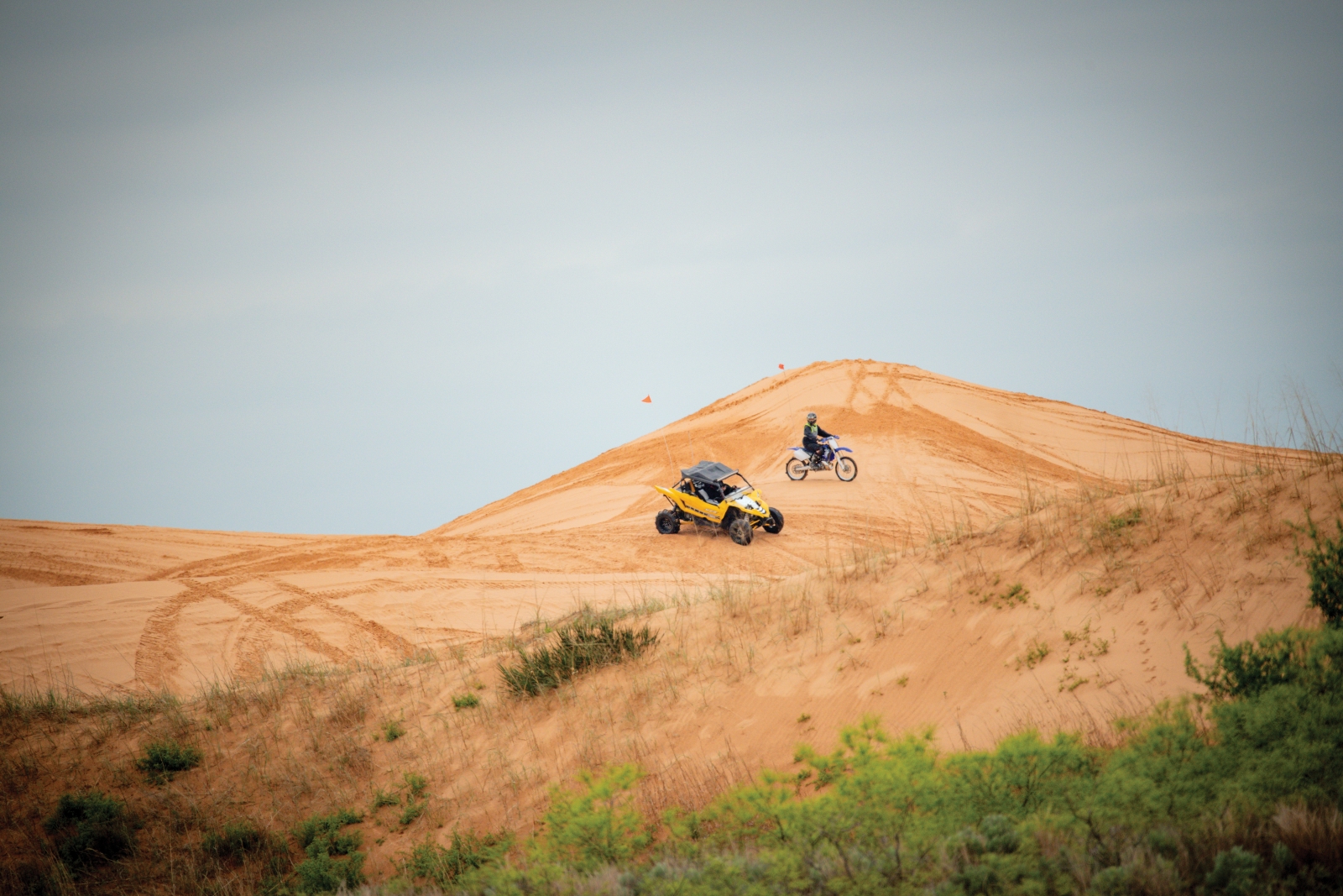 Lots of different modes of transportation to get around Little Sahara State Park.