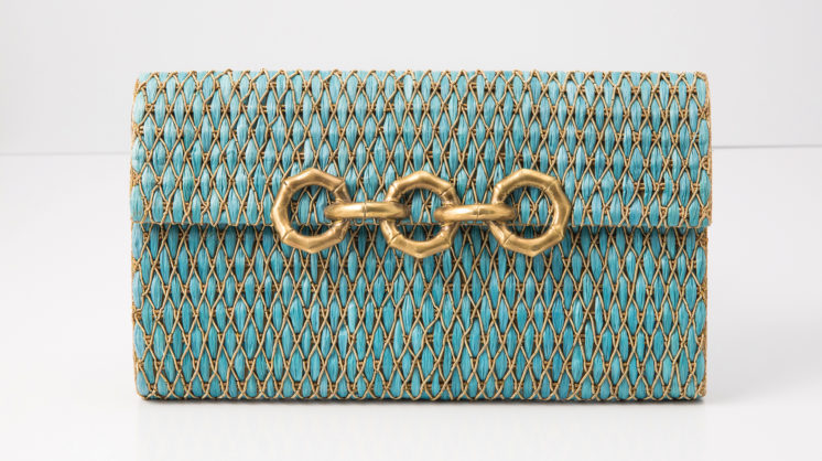 7 Samser Design Hand Woven Turquoise Raffia Clutch Bebe’s, 6480 Avondale, Okc, Shopbebes.com