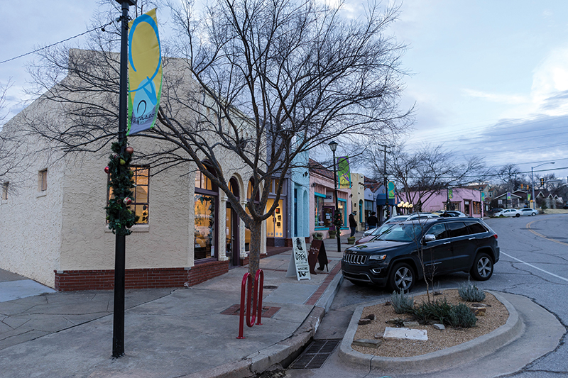 Walkability to nearby amenities like the creatively thriving Paseo Arts District’s galleries is a boon to property values.