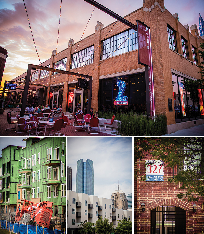(clockwise from top) The Guardian Lofts, Deep Deauce Apartments, Level, and The Maywood in Deep Deuce.