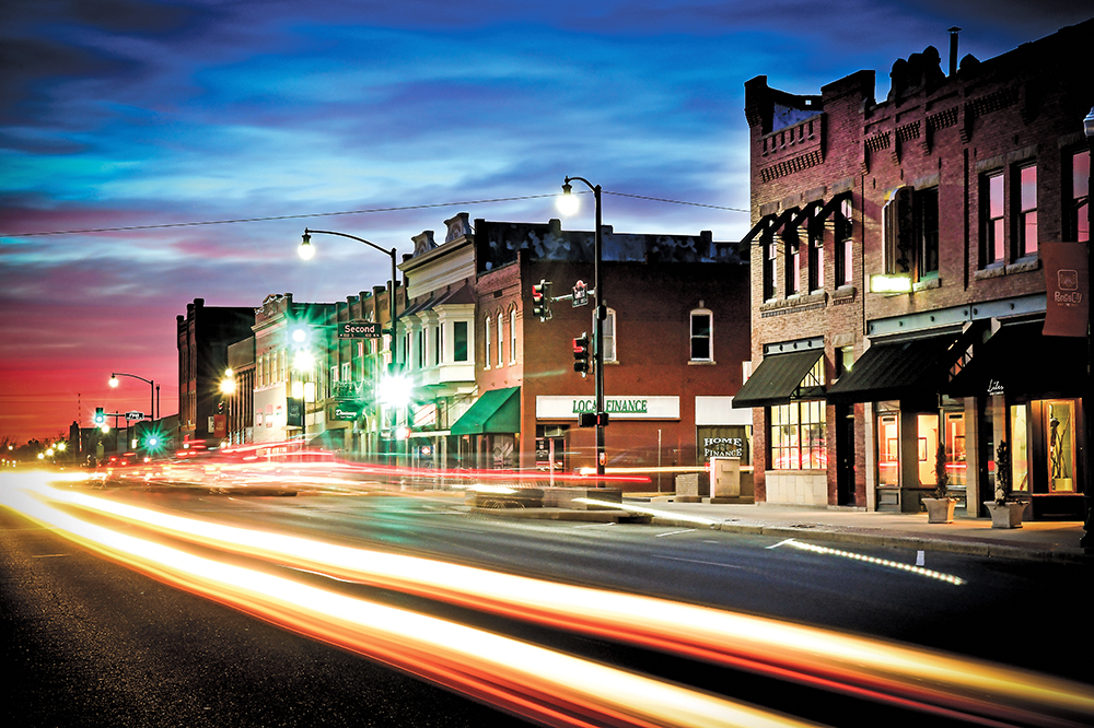 The cuisine at the Brick House Grille (inset) is helping to bring more traffic through the heart of Ponca City.