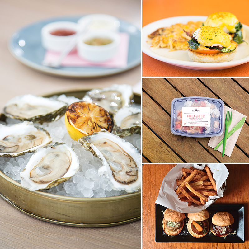 (clockwise from left) The Drake // Eggington's // Fit Pig // Meatball House