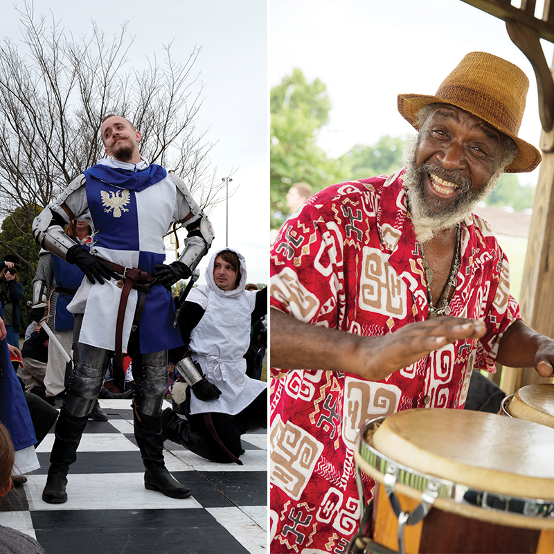 The Medieval Fair’s fiercely fought human chess games and Jazz in June’s infectious rhythms help give Norman its year-round festival flavor.