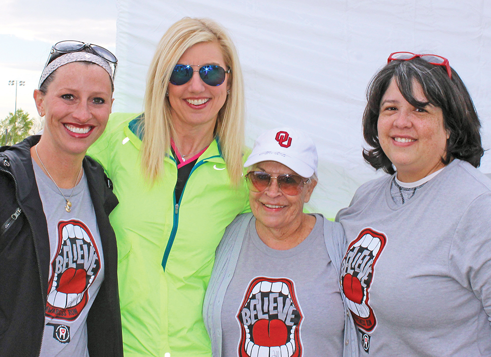 (l to r) Tara Jameson, Tammie Vargo, Shirley Harris and Barbara Lopez at the 2016 Believe 5k