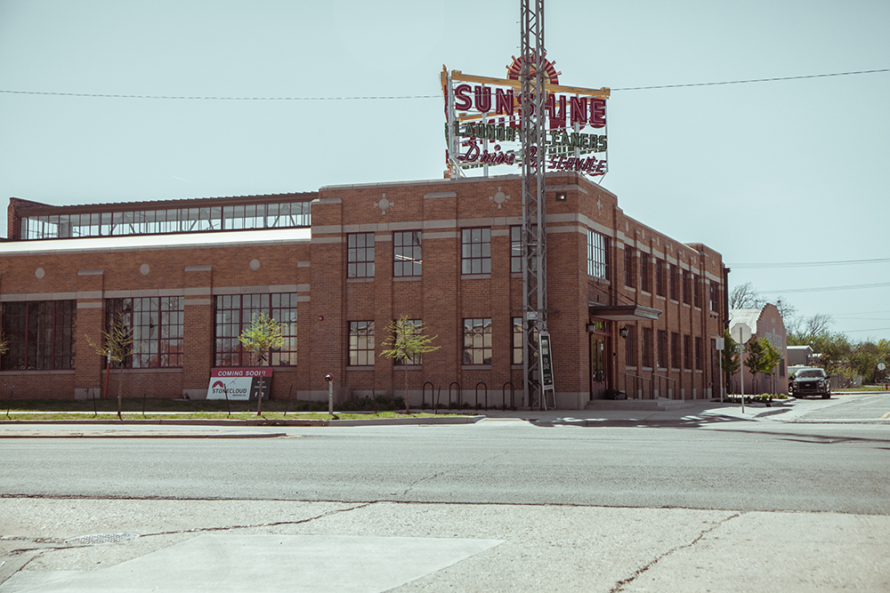 The vintage sign remains over what will soon be Stonecloud Brewing.
