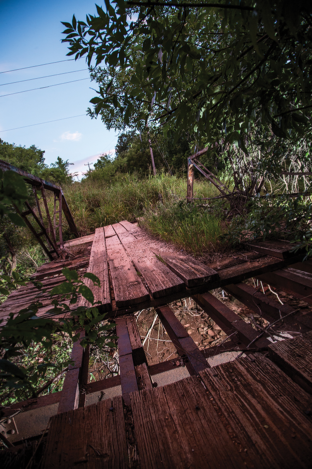 In the underbrush around “Crybaby Bridge”