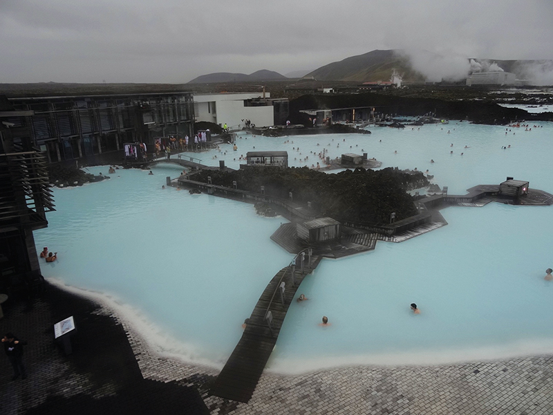 The steamy blue waters of the Blue Lagoon Geothermal Spa, a 30-minute drive from Reykjavik.