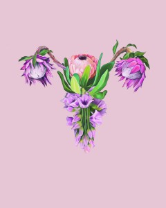 Floral Uterus 2 Pink Print Edit