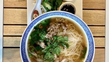 A bowl of pho from Riviere Modern Banh Mi.