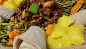 An atkilt dish from Queen of Sheba in OKC.