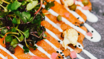The salmon carpaccio from Supper Club at NOUN Hotel in Norman.