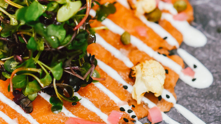 The salmon carpaccio from Supper Club at NOUN Hotel in Norman.