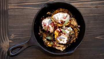 A pan with baked food from Farmers Grain.