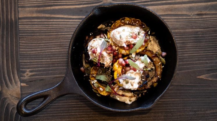 A pan with baked food from Farmers Grain.