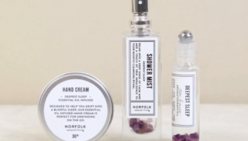 An simple hand cream and elegant shower mist.