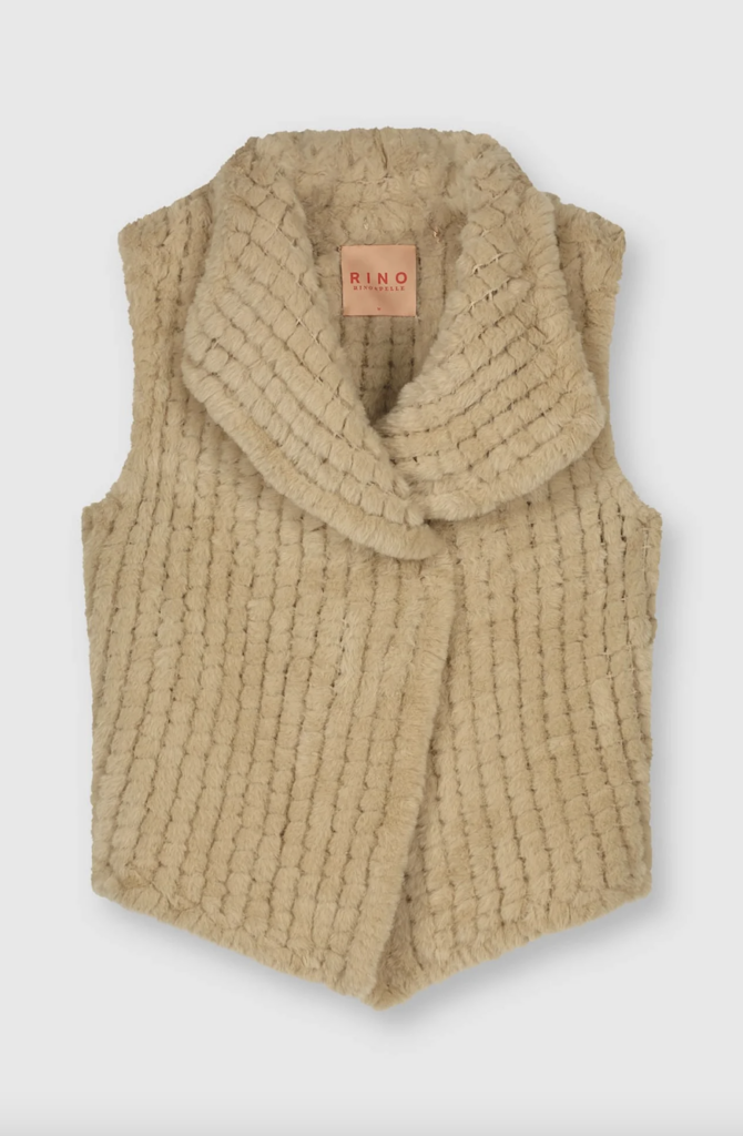 Tan faux fur vest