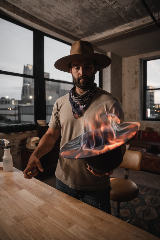 Tyler Grimmett, owner and hatmaker of Memphis + Louie in Oklahoma.