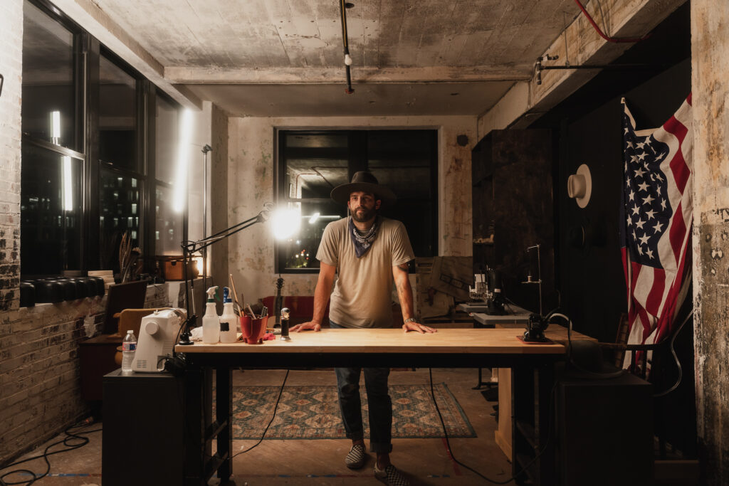 Tyler Grimmett, owner and hatmaker of Memphis + Louie in Oklahoma. 