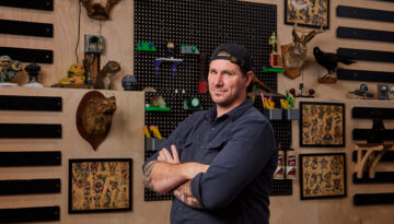 Owner and woodworker behind Jonny Builds, Jonny Lambert.