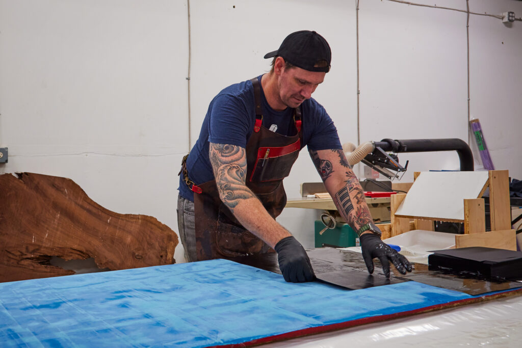 Jonny Builds in his workshop in Oklahoma.
