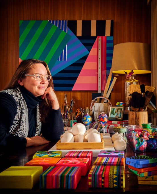A portrait of owner and artist of Natalie Miller Arts, Natalie Miller.