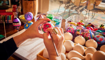 Natalie Miller hand paints ornaments for her brand Natalie Miller Arts in Oklahoma.