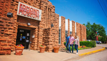 Image shows front of Edmond's Historical Museum