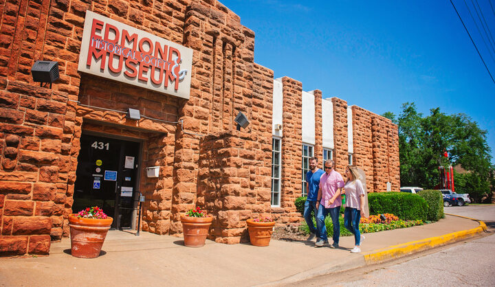 Image shows front of Edmond's Historical Museum