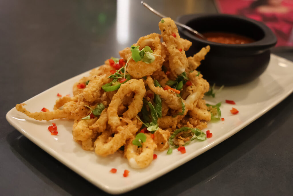 Buttermilk breaded calamari 17with Salsa di Pomodoro from Symmetry in OKC.