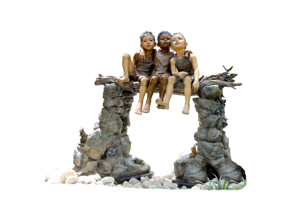 Life size rendering of the "Bridge of Brotherhood" sculpture in Oklahoma City.