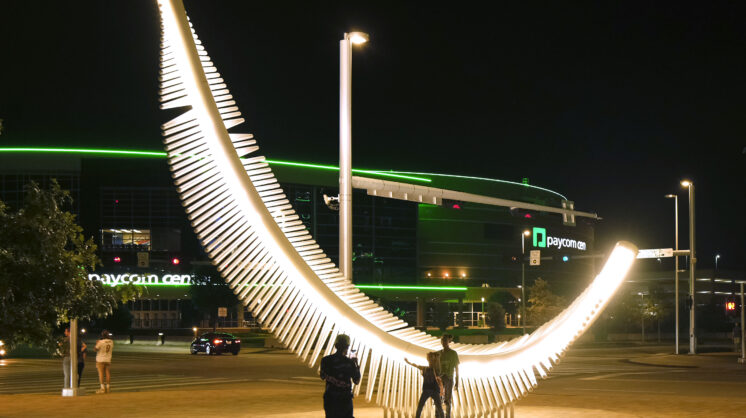 Light as a Feather public art sculpture in Oklahoma City.