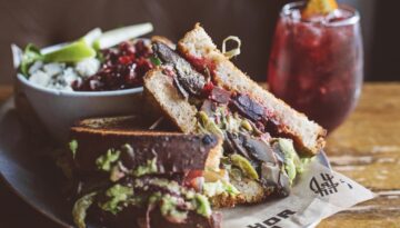 The "Herbivore" sandwich is from vegetarian restaurant The Mule in OKC.