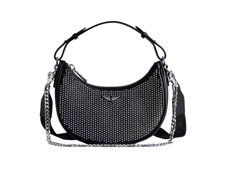 Black saddle bag with studs