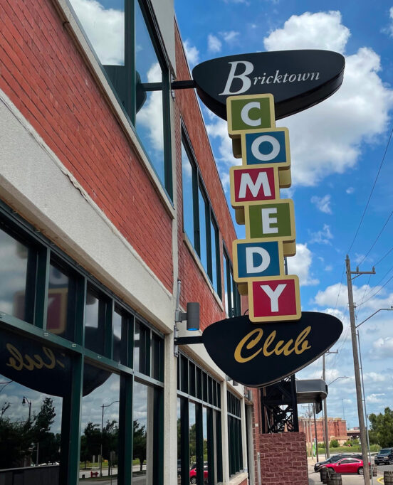 Bricktown Comedy Club Sign in Oklahoma City