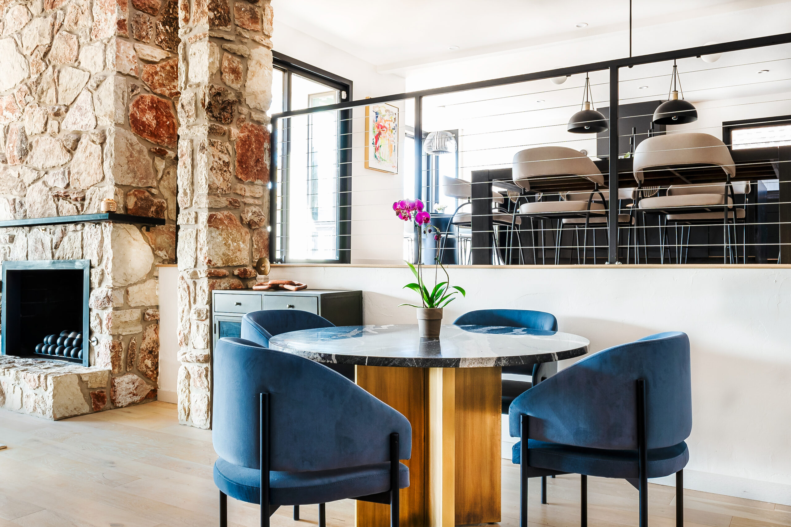 interior photo of a home in Quail Creek with a modern mountain design