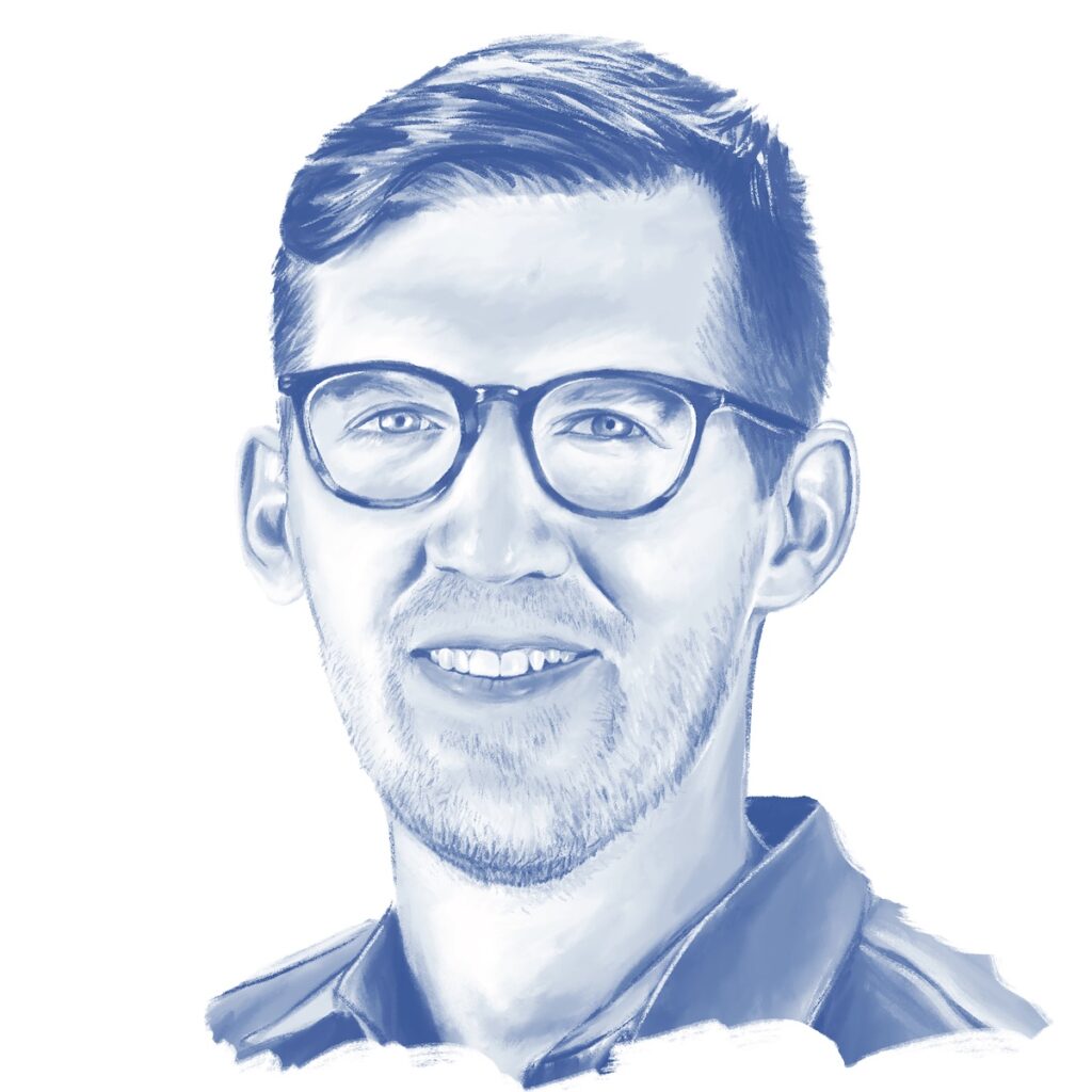 Illustration of Jeff Seymour from the Greater Oklahoma City Chamber.