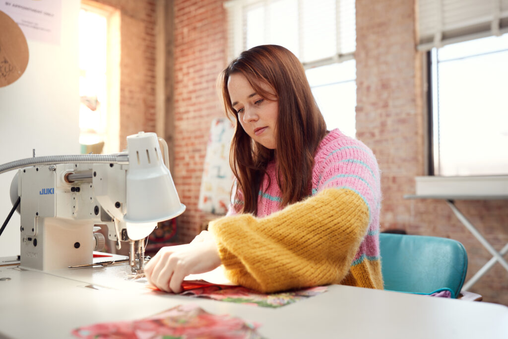 Emily Madden of Thready or Knot at work.