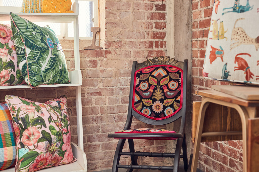 Home decor pieces upholstered by Emily Madden with Thready or Not in Oklahoma City