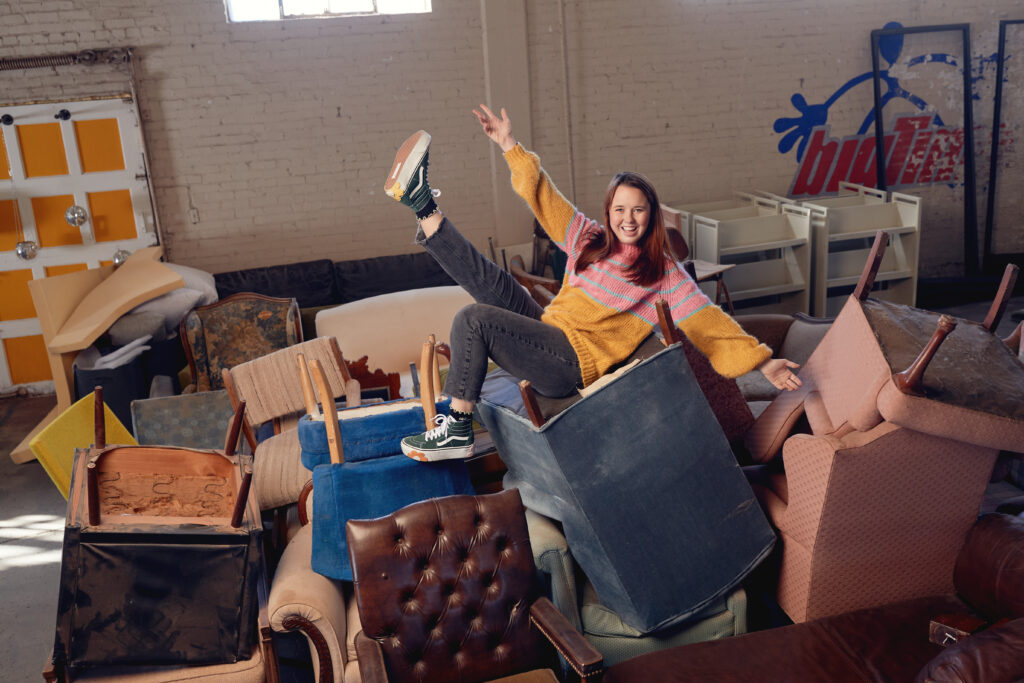 Emily Madden of Thready or Knot in her studio.