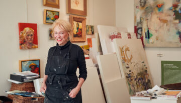 Artist Beth Hammack at her home studio. Photographed by Charlie Neuenschwander.