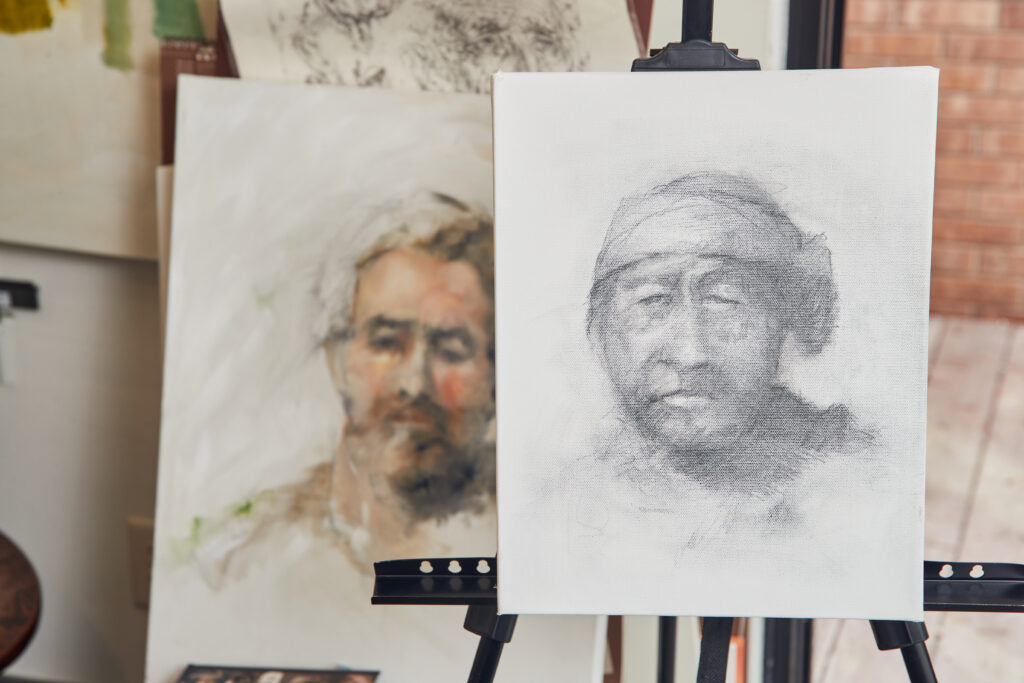 Artwork in progress by Oklahoma artist Beth Hammack. Photographed by Charlie Neuenschwander.