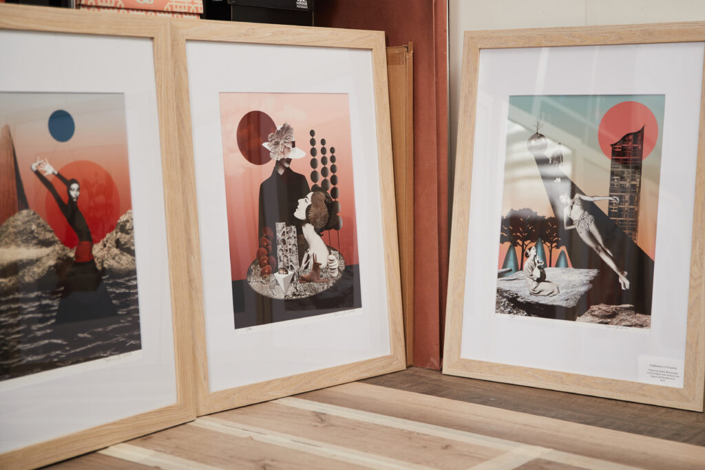 Digital collages created by OKC artist Tammy Brummell. Photographed by Charlie Neuenschwander.