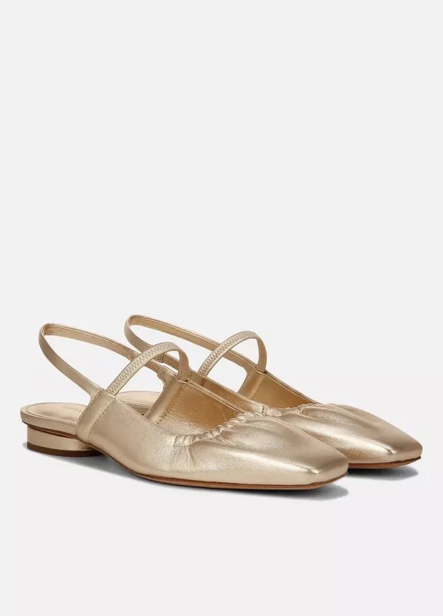 Brunch Fashion. Vince Footwear, Venice Metallic Leather Slingback: Edit & Co.