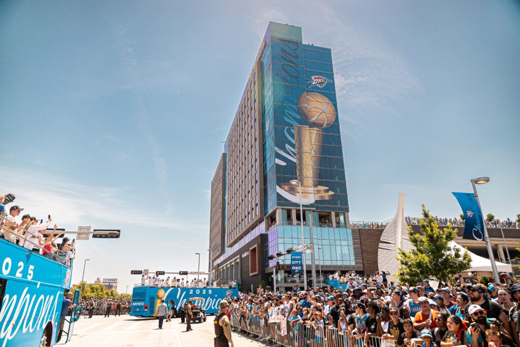 OKC Thunder winning 2025 NBA championship.